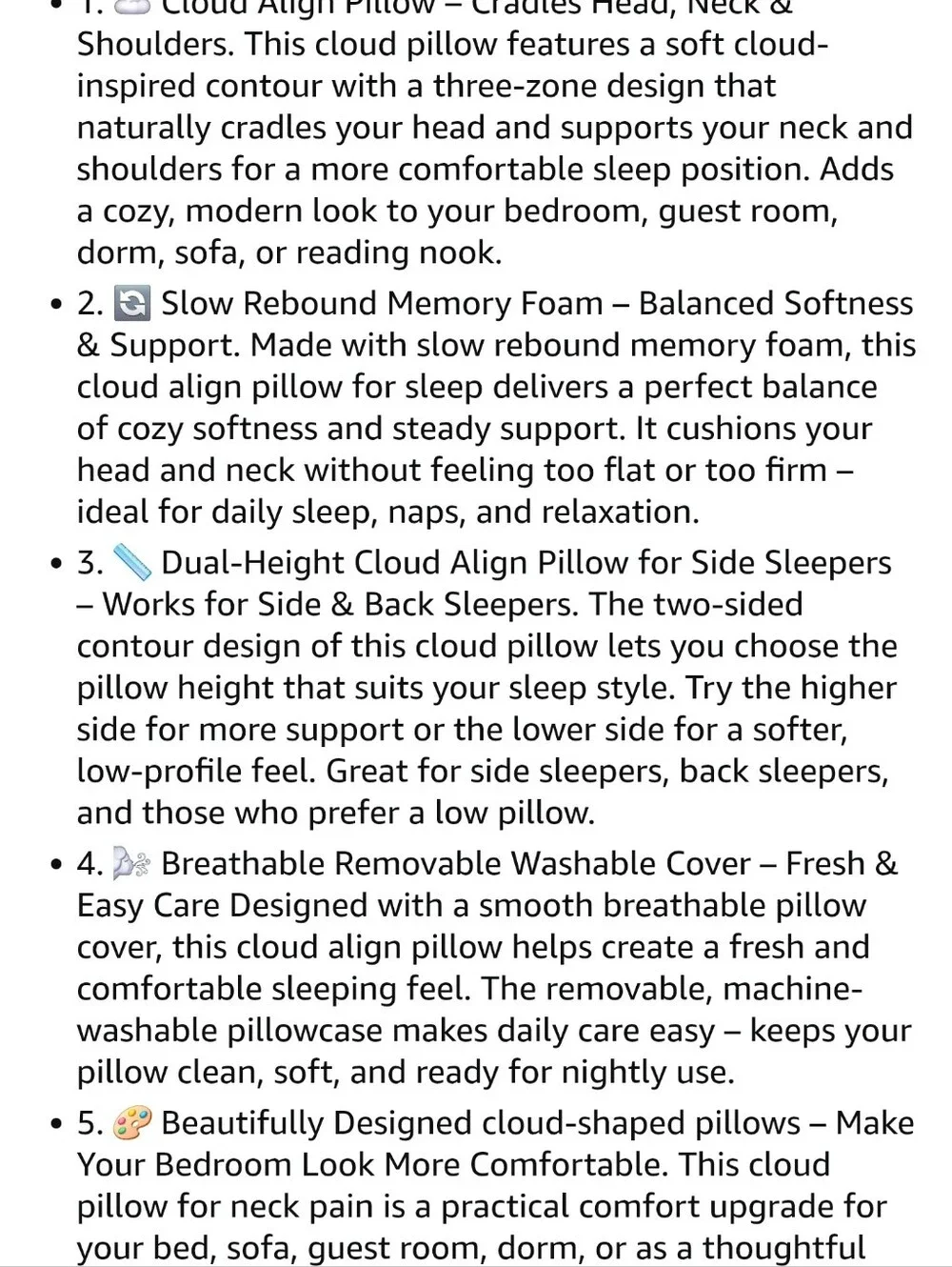 GWSTVMP White Cloud Neck Support Pillow - Memory Foam Cervical Pillow